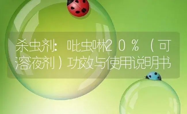 杀虫剂：吡虫啉20%（可溶液剂） | 适用防治对象及农作物使用方法说明书 | 植物农药