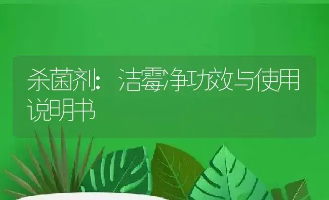 杀菌剂：洁霉净 | 适用防治对象及农作物使用方法说明书 | 植物农药