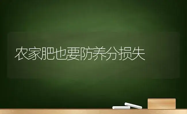 农家肥也要防养分损失 | 植物肥料