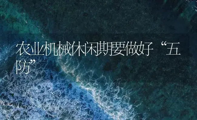 农业机械休闲期要做好“五防” | 农资农机