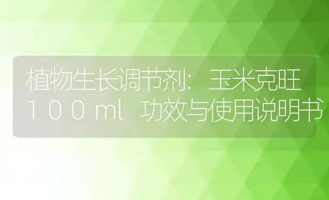 植物生长调节剂：玉米克旺100ml | 适用防治对象及农作物使用方法说明书 | 植物农药