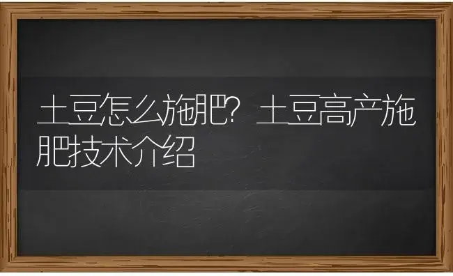 土豆怎么施肥？土豆高产施肥技术介绍 | 蔬菜种植