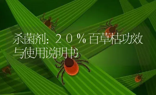 杀菌剂：20%百草枯 | 适用防治对象及农作物使用方法说明书 | 植物农药