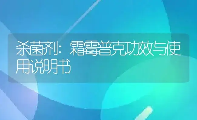 杀菌剂：霜霉普克 | 适用防治对象及农作物使用方法说明书 | 植物农药