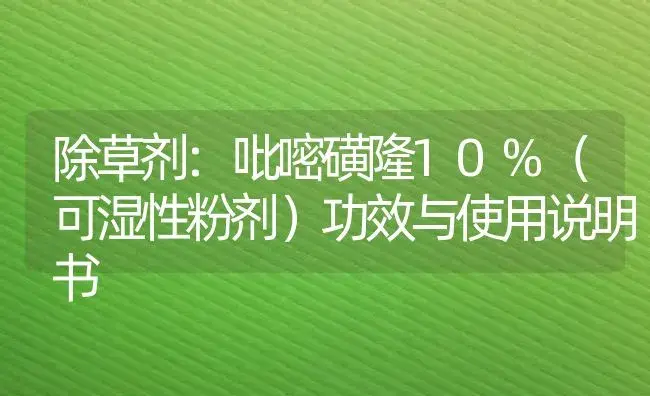 除草剂：吡嘧磺隆10%（可湿性粉剂） | 适用防治对象及农作物使用方法说明书 | 植物农药