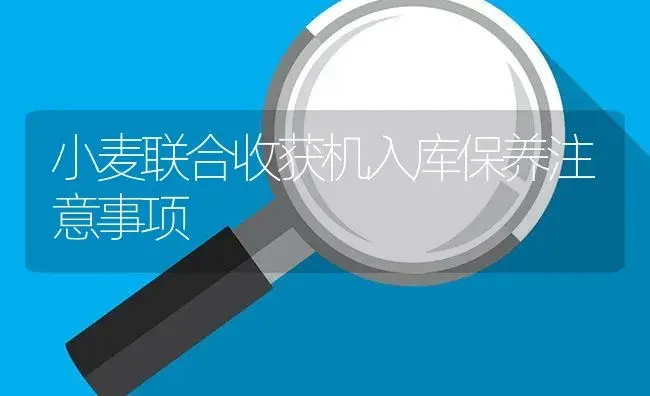 小麦联合收获机入库保养注意事项 | 农资农机