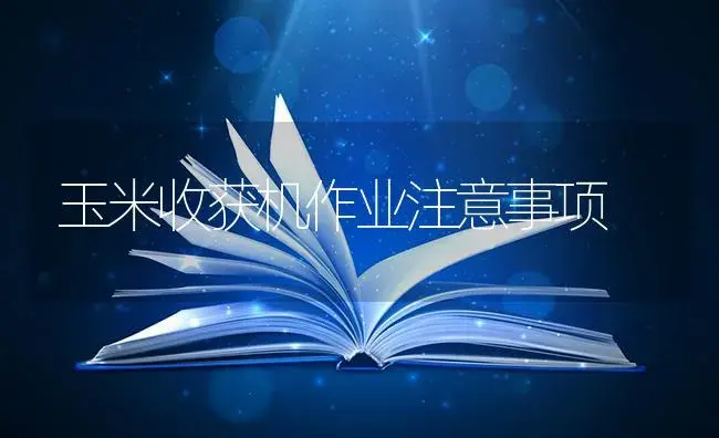 玉米收获机作业注意事项 | 农资农机