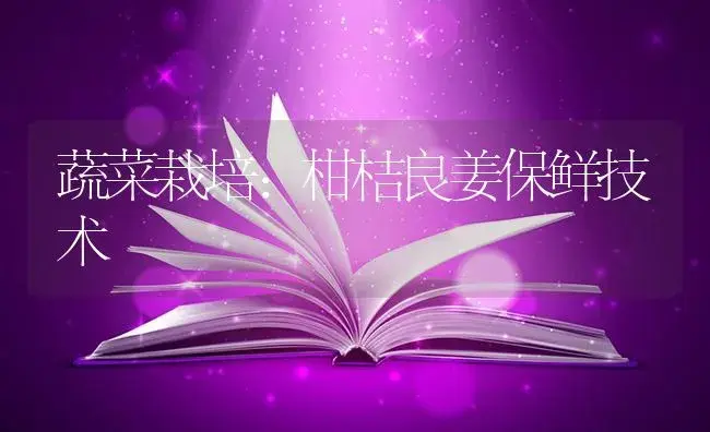 蔬菜栽培:柑桔良姜保鲜技术 | 蔬菜种植