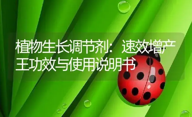 植物生长调节剂：速效增产王 | 适用防治对象及农作物使用方法说明书 | 植物农药