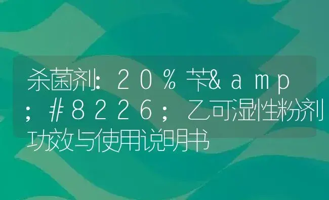 杀菌剂：20%苄•乙可湿性粉剂 | 适用防治对象及农作物使用方法说明书 | 植物农药