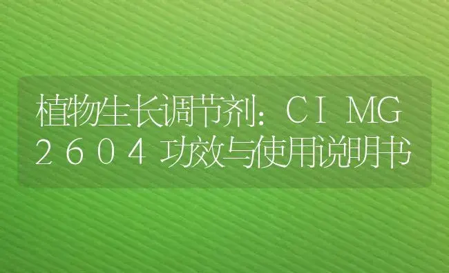 植物生长调节剂：CIMG2604 | 适用防治对象及农作物使用方法说明书 | 植物农药