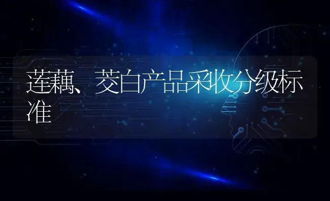 莲藕、茭白产品采收分级标准 | 蔬菜种植