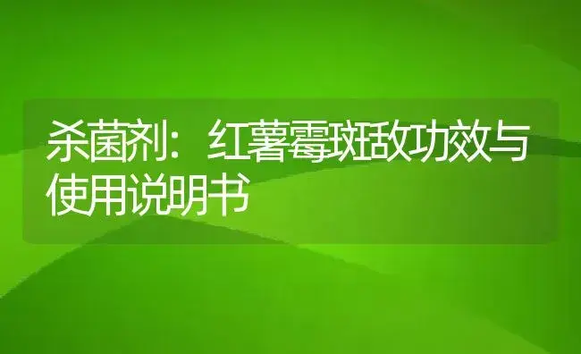 杀菌剂：红薯霉斑敌 | 适用防治对象及农作物使用方法说明书 | 植物农药