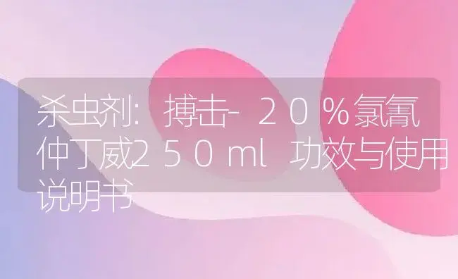 杀虫剂：搏击-20%氯氰仲丁威250ml | 适用防治对象及农作物使用方法说明书 | 植物农药