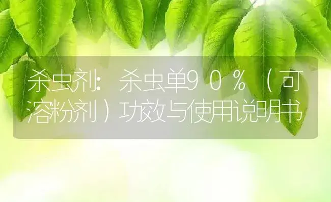 杀虫剂：杀虫单90%（可溶粉剂） | 适用防治对象及农作物使用方法说明书 | 植物农药