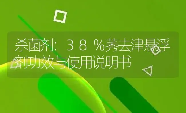 杀菌剂：38％莠去津悬浮剂 | 适用防治对象及农作物使用方法说明书 | 植物农药