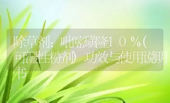 除草剂：吡嘧磺隆10%(可湿性粉剂) | 适用防治对象及农作物使用方法说明书 | 植物农药