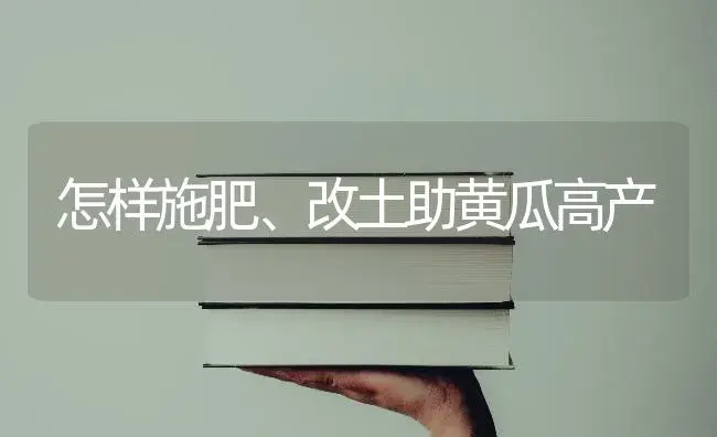 怎样施肥、改土助黄瓜高产 | 蔬菜种植