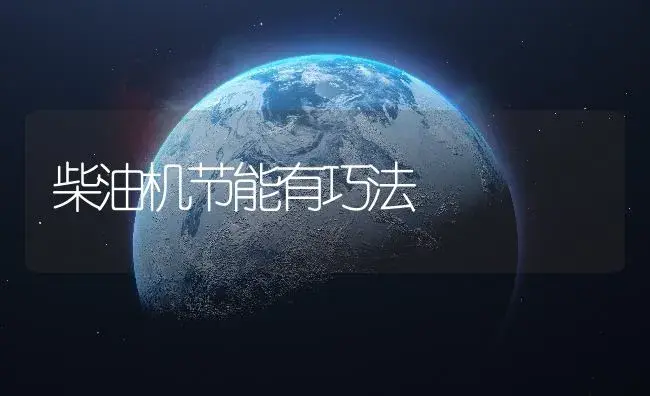柴油机节能有巧法 | 农资农机