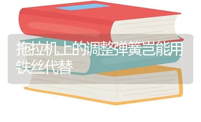 拖拉机上的调整弹簧岂能用铁丝代替 | 农资农机