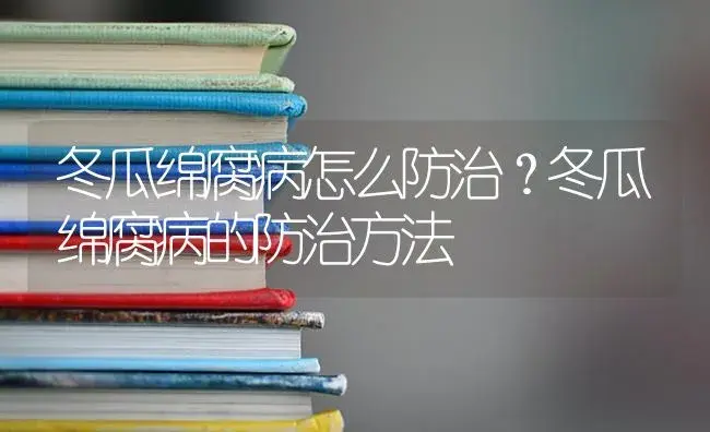 冬瓜绵腐病怎么防治？冬瓜绵腐病的防治方法 | 蔬菜种植