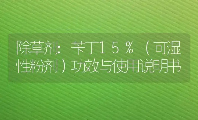 除草剂：苄丁15%（可湿性粉剂） | 适用防治对象及农作物使用方法说明书 | 植物农药