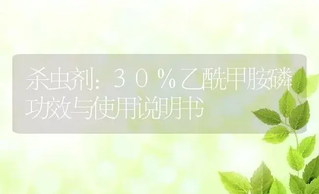 杀虫剂：30%乙酰甲胺磷 | 适用防治对象及农作物使用方法说明书 | 植物农药