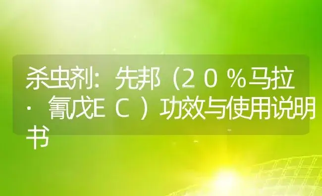 杀虫剂：先邦（20%马拉·氰戊EC） | 适用防治对象及农作物使用方法说明书 | 植物农药