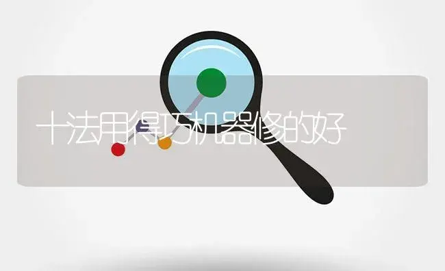 十法用得巧机器修的好 | 农资农机