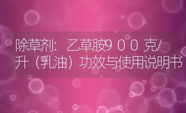 除草剂：乙草胺900克/升（乳油） | 适用防治对象及农作物使用方法说明书 | 植物农药