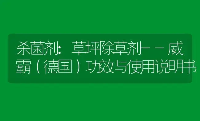 杀菌剂：草坪除草剂--威霸（德国） | 适用防治对象及农作物使用方法说明书 | 植物农药