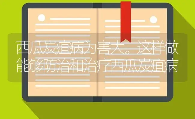 西瓜炭疽病为害大。这样做能够防治和治疗西瓜炭疽病 | 蔬菜种植