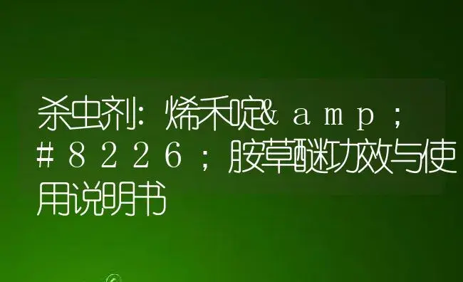 杀虫剂：烯禾啶•胺草醚 | 适用防治对象及农作物使用方法说明书 | 植物农药