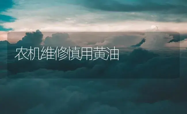 农机维修慎用黄油 | 农资农机