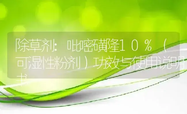 除草剂：吡嘧磺隆10%（可湿性粉剂） | 适用防治对象及农作物使用方法说明书 | 植物农药