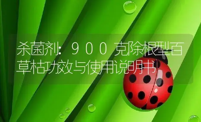 杀菌剂：900克除根型百草枯 | 适用防治对象及农作物使用方法说明书 | 植物农药