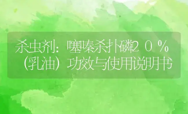 杀虫剂：噻嗪杀扑磷20%（乳油） | 适用防治对象及农作物使用方法说明书 | 植物农药