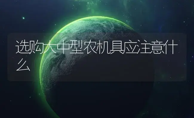 选购大中型农机具应注意什么 | 农资农机