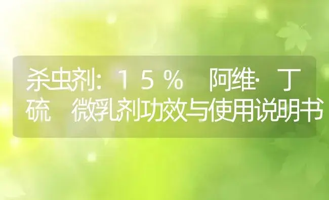 杀虫剂：15% 阿维·丁硫 微乳剂 | 适用防治对象及农作物使用方法说明书 | 植物农药