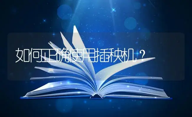 如何正确使用插秧机？ | 农资农机