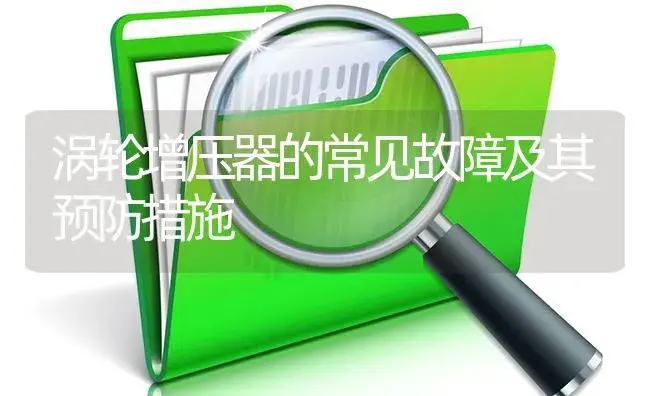 涡轮增压器的常见故障及其预防措施 | 农资农机