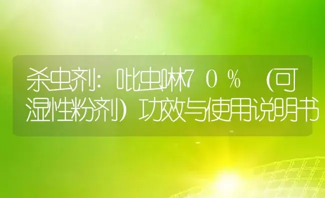 杀虫剂：吡虫啉70%（可湿性粉剂） | 适用防治对象及农作物使用方法说明书 | 植物农药