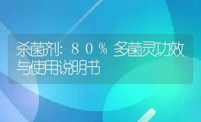 杀菌剂：80%多菌灵 | 适用防治对象及农作物使用方法说明书 | 植物农药