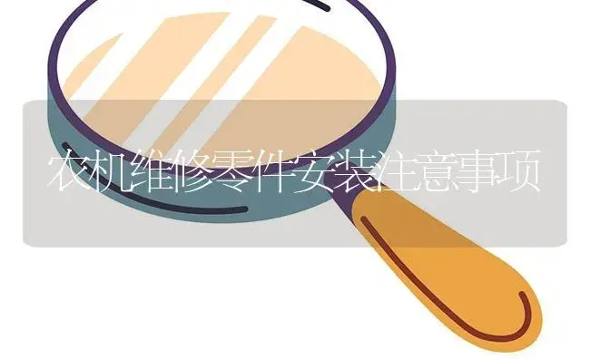 农机维修零件安装注意事项 | 农资农机