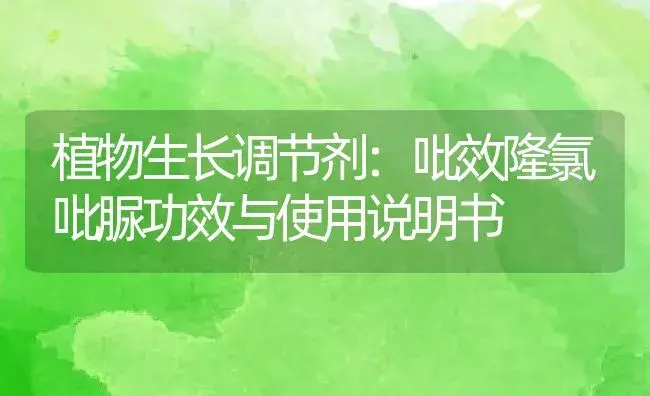 植物生长调节剂：吡效隆氯吡脲 | 适用防治对象及农作物使用方法说明书 | 植物农药