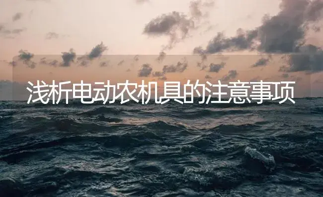 浅析电动农机具的注意事项 | 农资农机