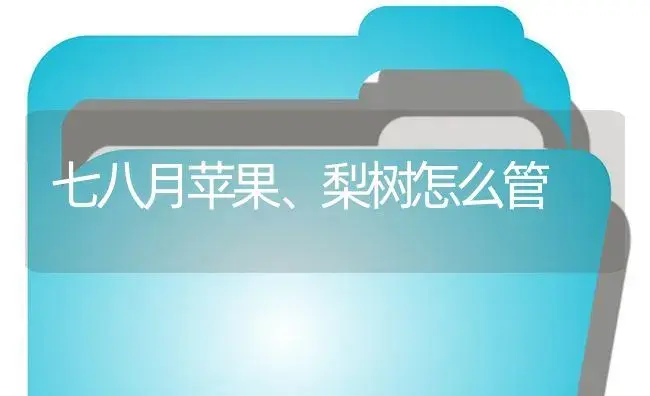 七八月苹果、梨树怎么管 | 植物病虫害