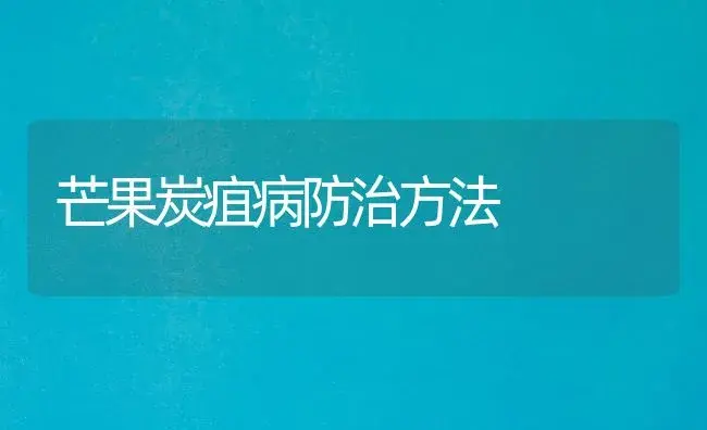 芒果炭疽病防治方法 | 植物病虫害