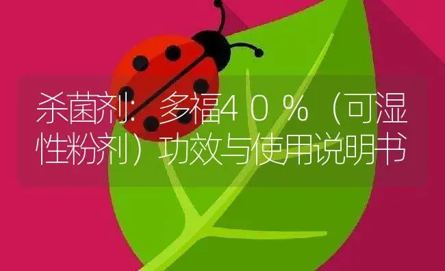 杀菌剂：多福40%（可湿性粉剂） | 适用防治对象及农作物使用方法说明书 | 植物农药