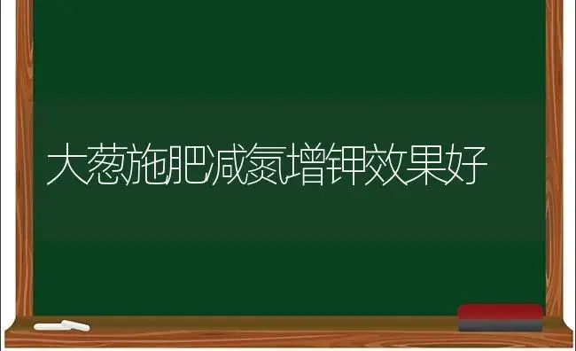 大葱施肥减氮增钾效果好 | 植物肥料